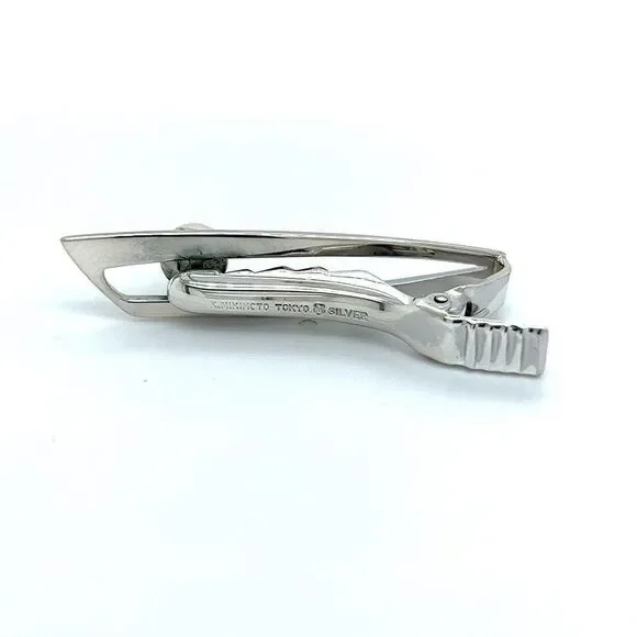 Mikimoto Estate Akoya Pearl Mens Tie Clip 7 mm Sterling Silver M316